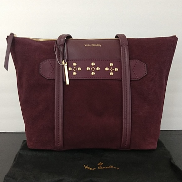 Vera Bradley Handbags - Vera Bradley Leather & Suede Mallory Tote